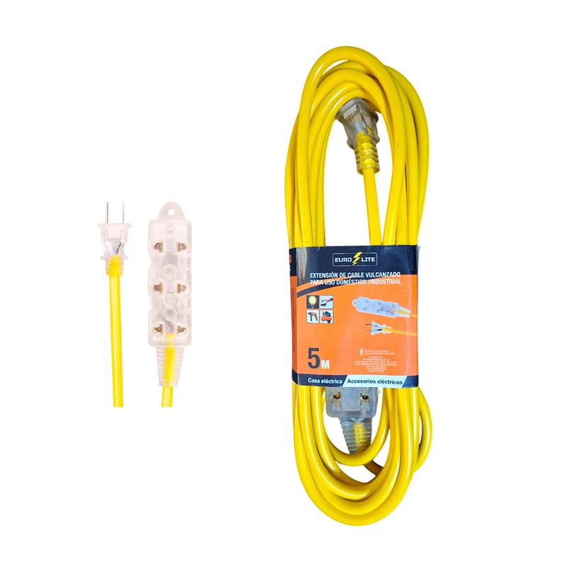 Extensión eléctrica 5 m con 3 tomas 10 A