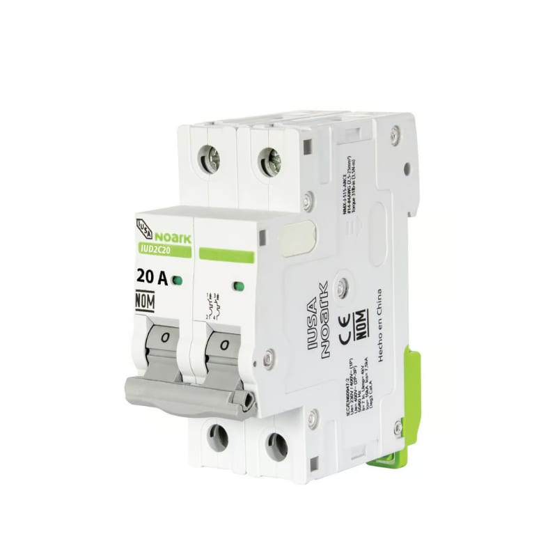 Interruptor termomagnético 2 x 20 A Riel DIN